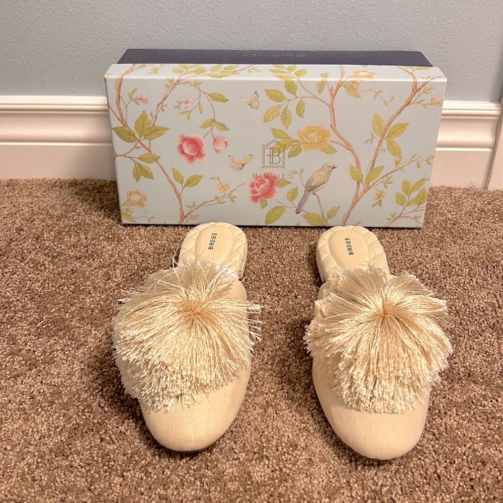 Birdies The Songbird Linen Mules / Shoes in Linen Size 8.5